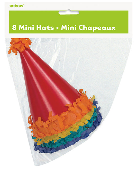 Pom Pom Mini Party Hats 8ct