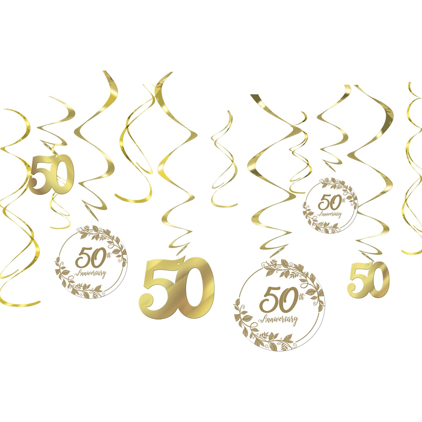 Happy 50th Anniversary Swirl Decorations Value Pack