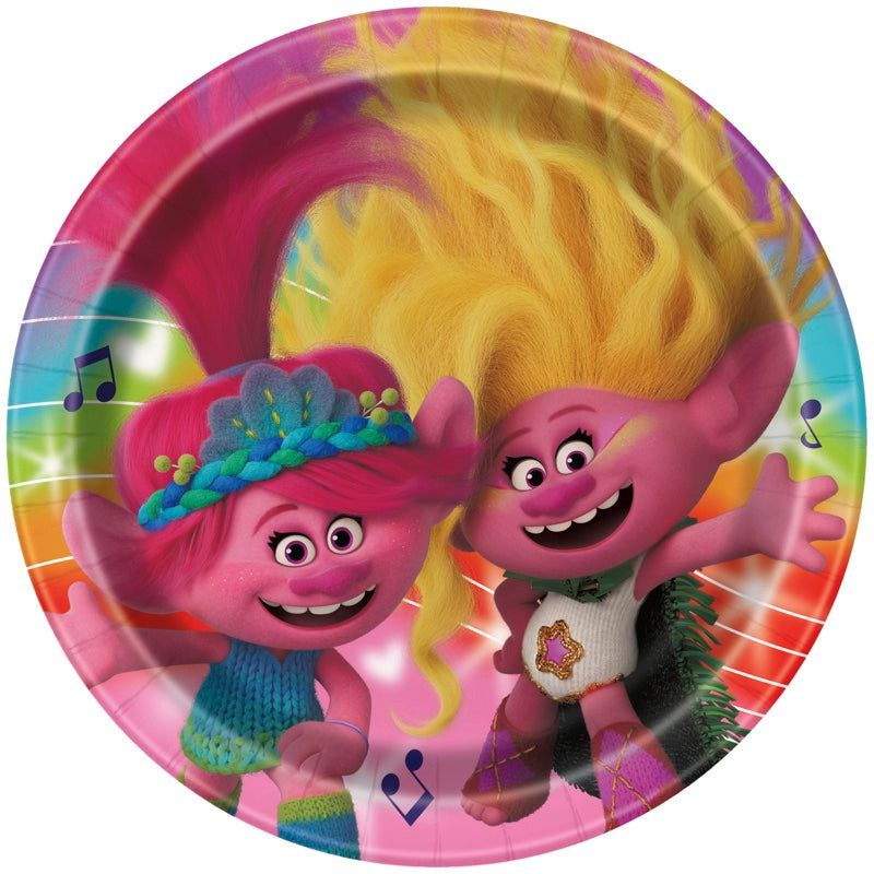 Trolls 9" Round Plates 8ct