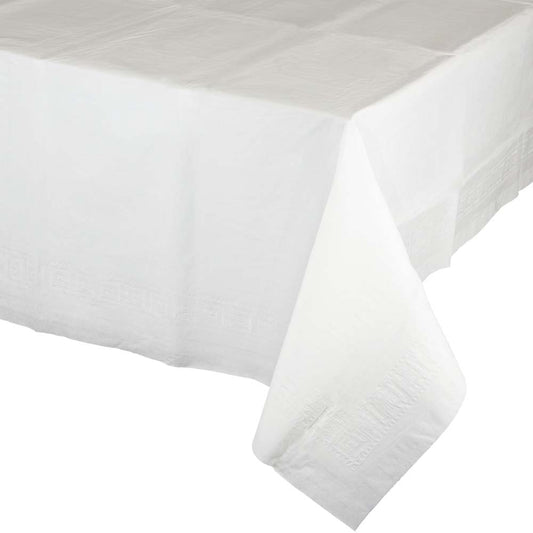 Rectangle Paper Table Cover - White 54"x108"