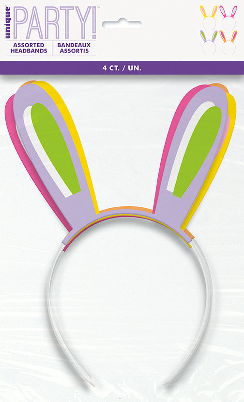 Easter Bunny Ear Headbands 4ct