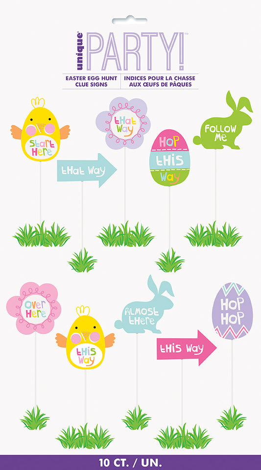 Easter Egg Hunt Clue Signs 10ct