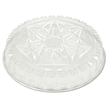 Clear 12in Plastic Crystal Cut High Dome Lid