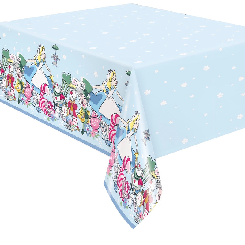 Alice In Wonderland Plastic Table Cover 54" x 84"