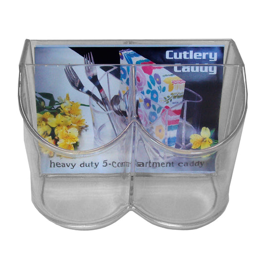 Clear Cutlery & Napkin Caddy