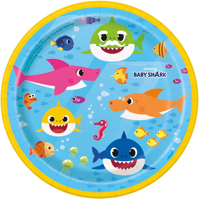 Baby Shark 7in Plates 8ct