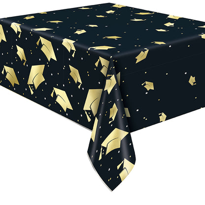 Starry Graduation Rectangular Plastic Table Cover 54in x 84in