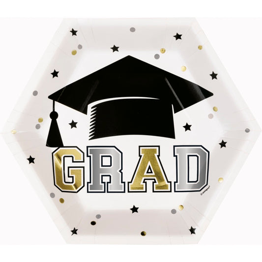 Starry Graduation Hexagon-Shaped Plates 9.25in 8ct