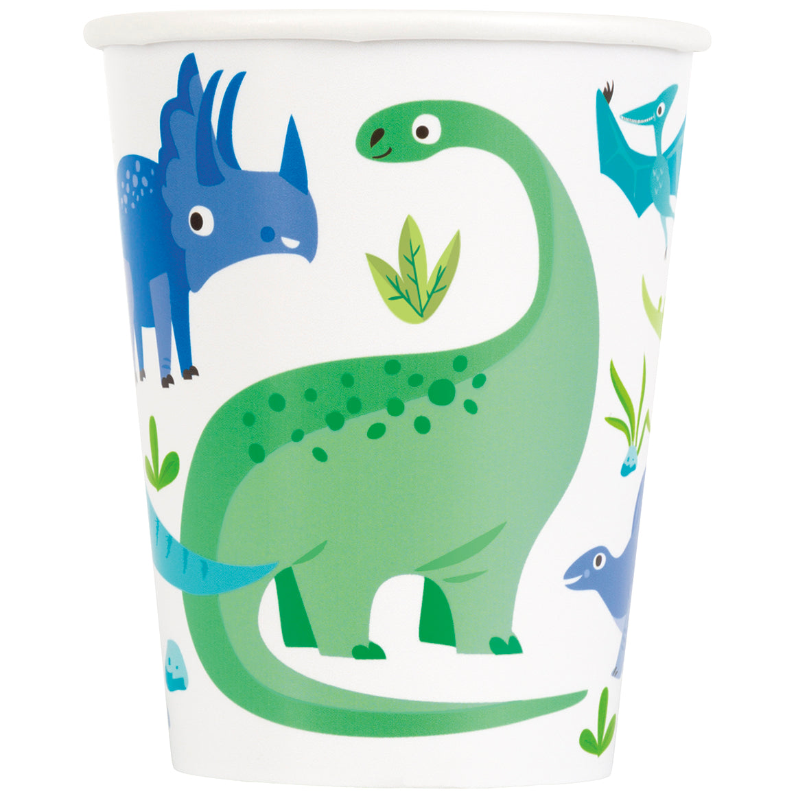 Blue & Green Dinosaur 9oz Paper Cups 8ct