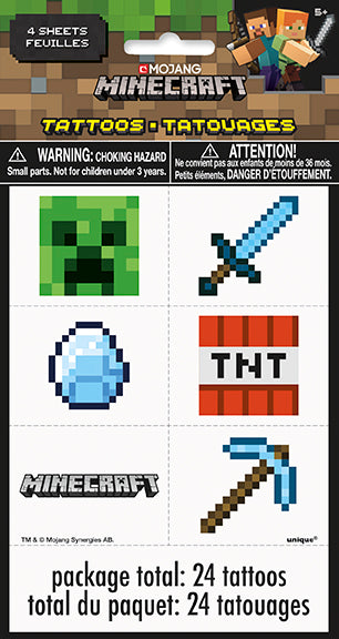 Minecraft Tattoos 24ct