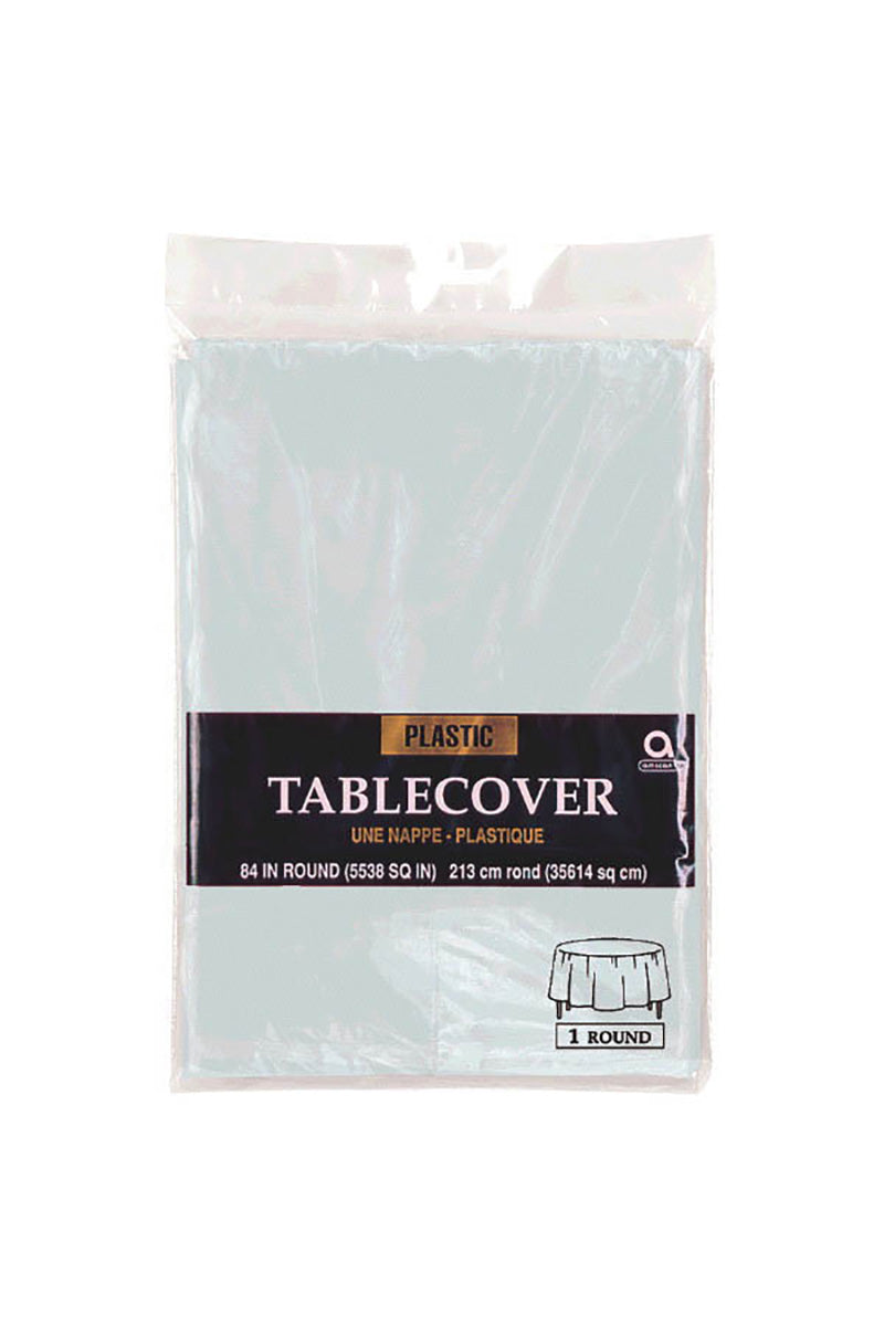 Clear Plastic Round Tablecover 84in