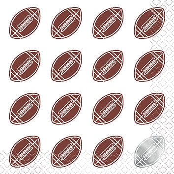 Football Toss Foil Beverage Napkins 16ct