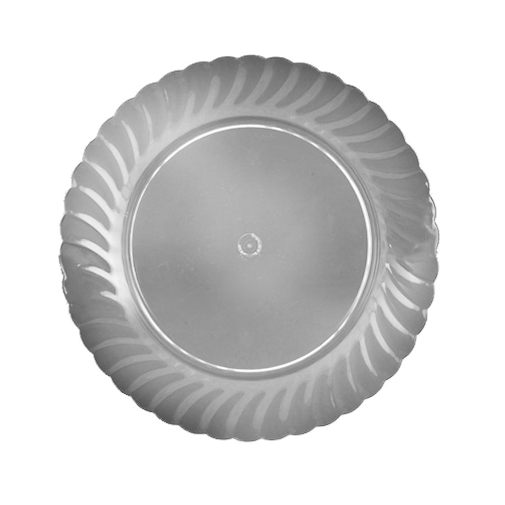 Clear 10in Plastic Swirl Platter