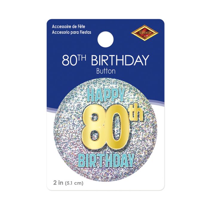 80th Birthday Button