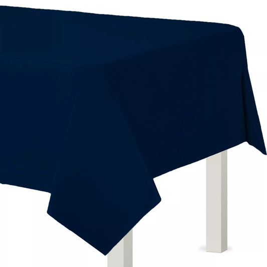 Navy Blue Plastic Rectangle Table Cover 54x108