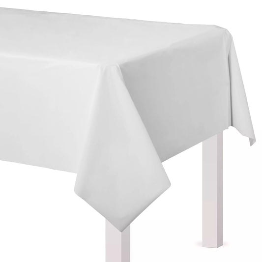 White Plastic Rectangle Table Cover 54x108