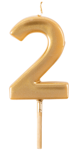 Number Candle Gold