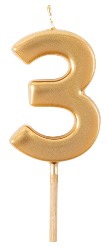 Number Candle Gold