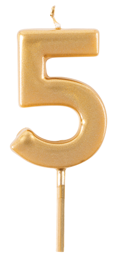 Number Candle Gold