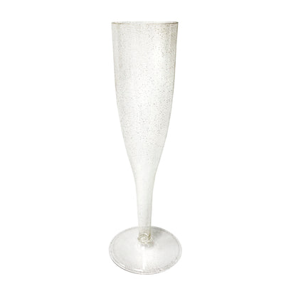 5oz Champagne Flutes 1-Piece - Gold Glitter 24ct