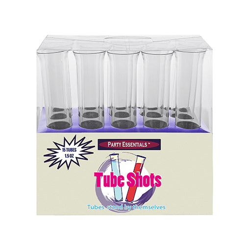 1.5 oz. Tube Shots Box Set - Clear 15 Ct.