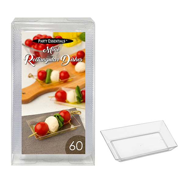 Mini Rectangular Dishes - Clear 60 Ct.