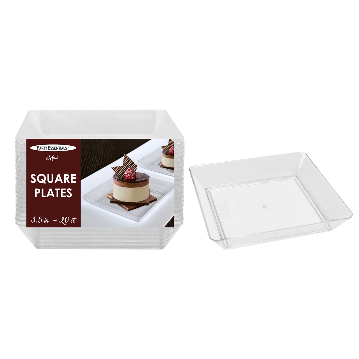 Mini Square Plates 3.5in 20ct