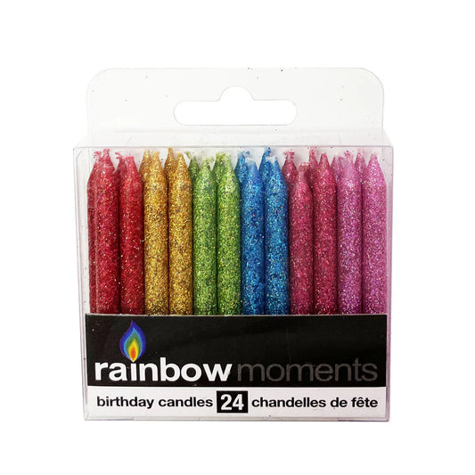 Glitter Candles - Multicolor 24ct