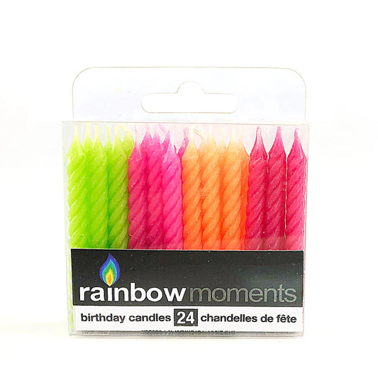 Spiral Candles - Neon 24ct