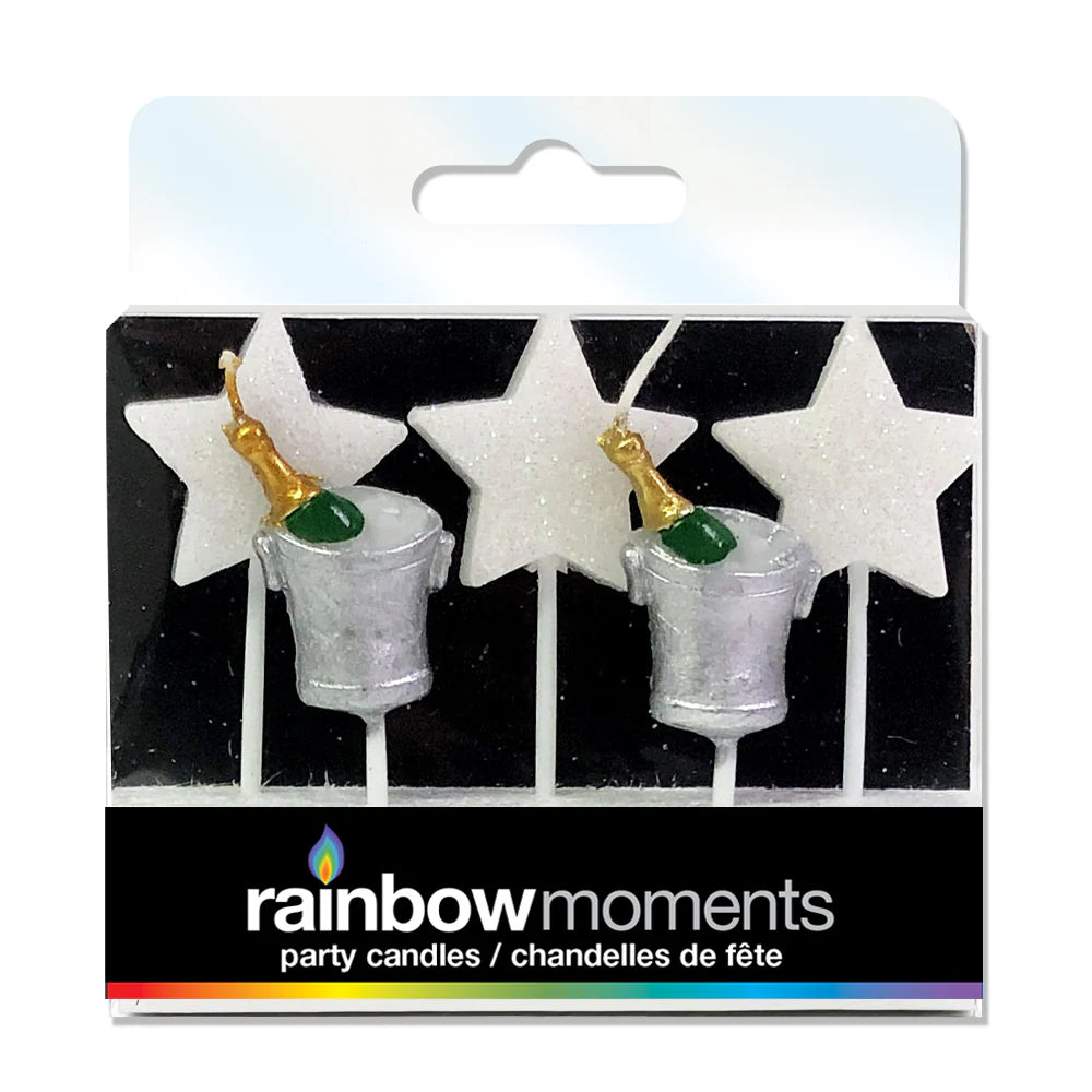 Champagne & Stars Shaped Pick Candles