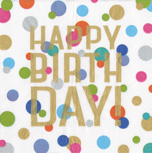 Birthday Confetti Tableware Cocktail Napkins 20ct