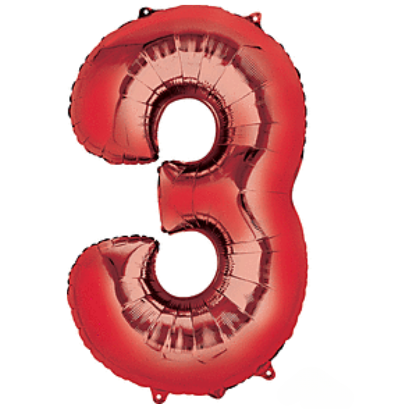 34in Number Balloons: Red