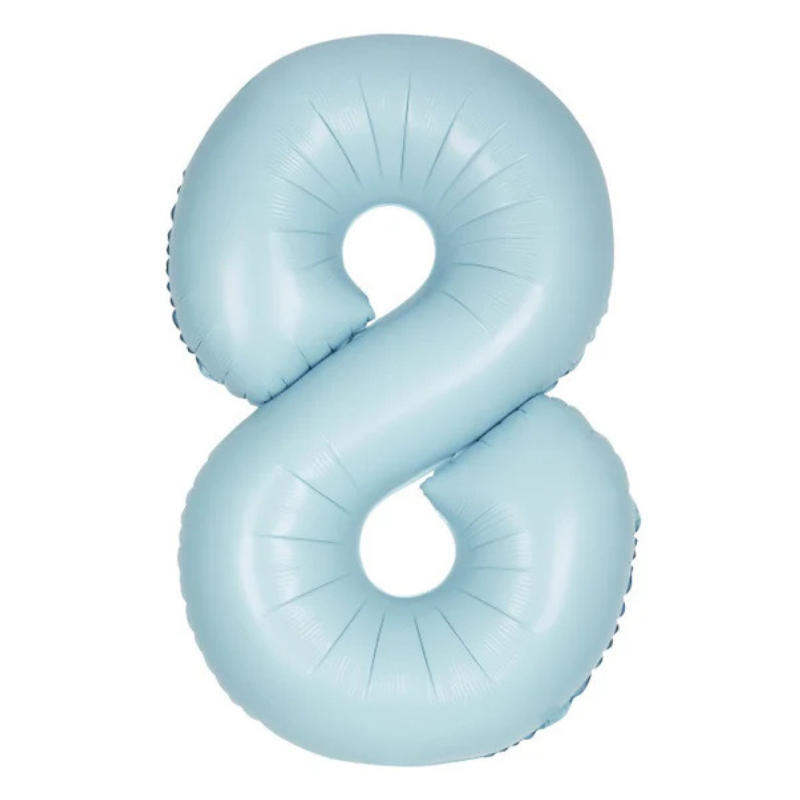 34in Number Balloons: Light Blue Matte