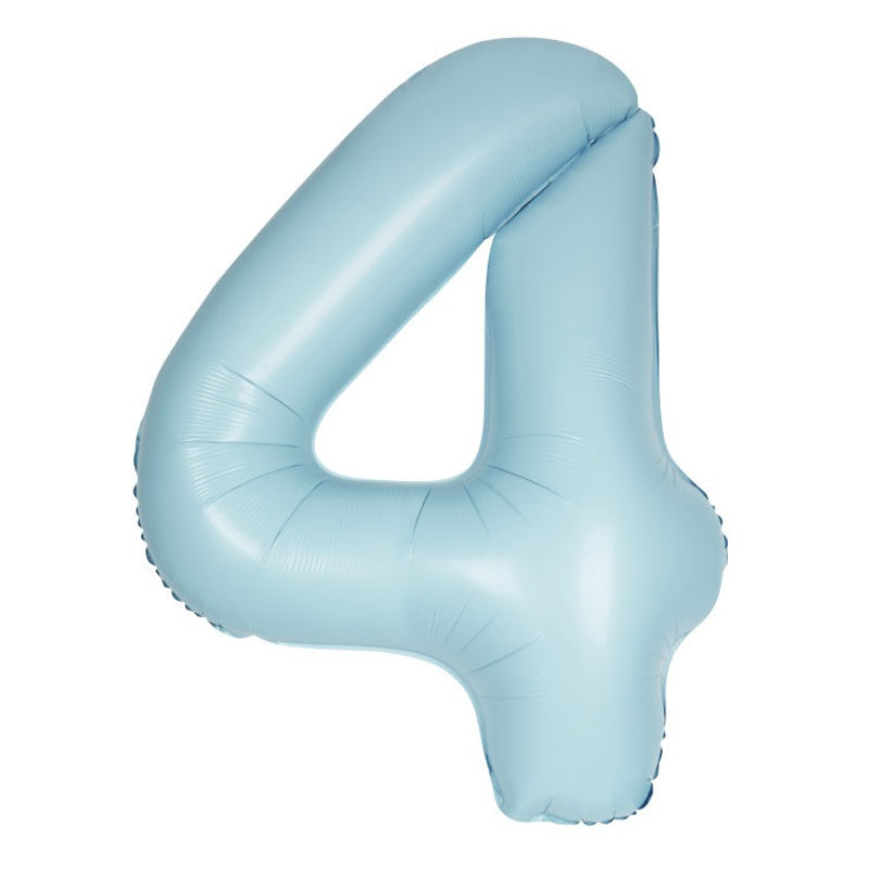 34in Number Balloons: Light Blue Matte