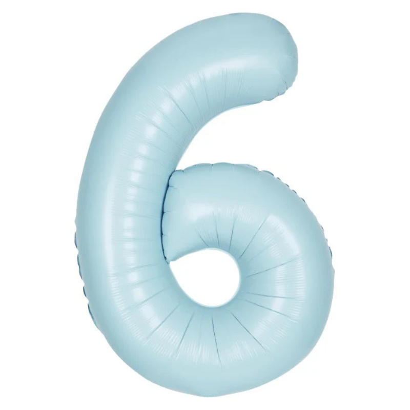 34in Number Balloons: Light Blue Matte